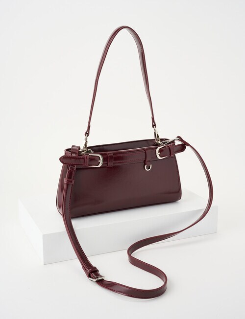 Whistle Belt Patent Shopper Bag, Cherry Lacquer product photo View 08 L