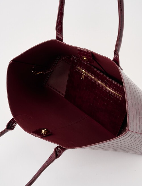 Whistle Croc Tote Bag, Cherry Lacquer product photo View 07 L