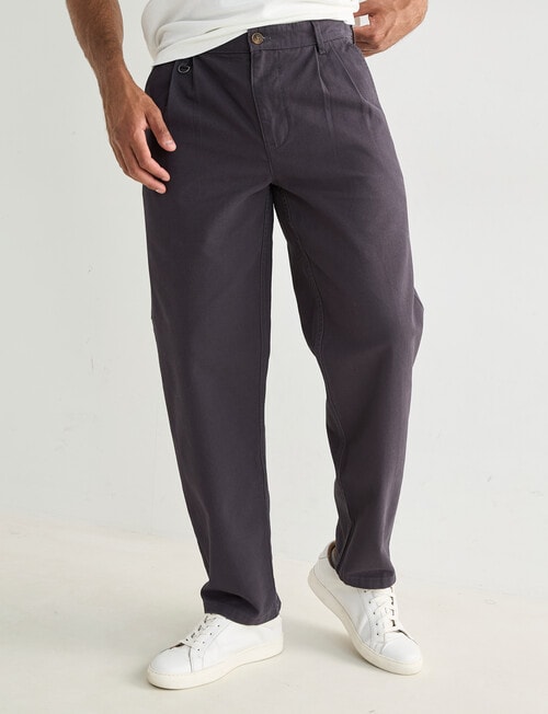 Gasoline Carpenter Straight Leg Chino, Washed Black product photo