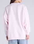 Champion Legacy Tonal Script Crew Sweatshirt, Lilac Pink product photo View 03 S