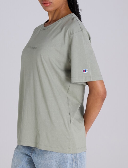 Champion Legacy Tonal Script Crew Sweatshirt, , Ecology Green product photo View 02 L