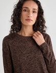 Zest Supersoft Brushed Crew Tee, Chocolate Marle product photo