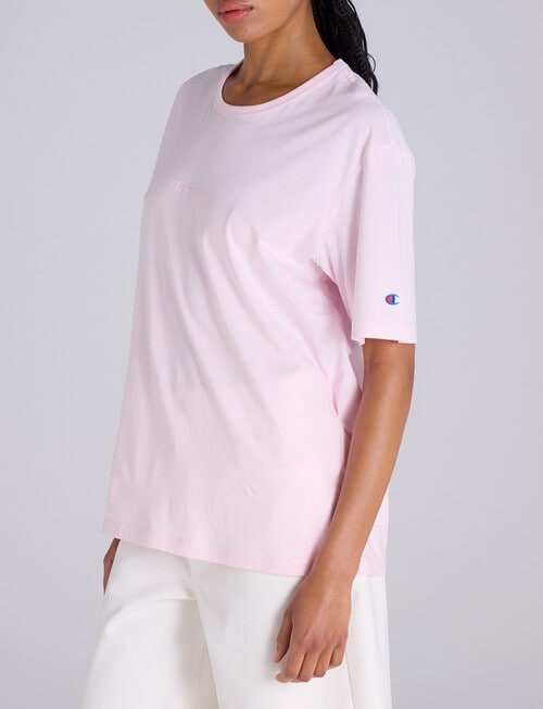 Champion Legacy Tonal Script Tee, Lilac Pink product photo View 02 L