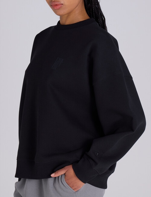 Champion Rochester Base Crew Sweatshirt, Black product photo View 02 L