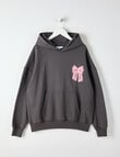 Switch Bow Oversized Hoodie, Charcoal product photo