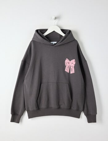 Switch Bow Oversized Hoodie, Charcoal product photo
