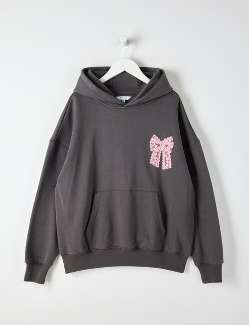 Switch Bow Oversized Hoodie, Charcoal product photo