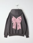 Switch Bow Oversized Hoodie, Charcoal product photo View 02 S