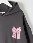Switch Bow Oversized Hoodie, Charcoal product photo View 03 S