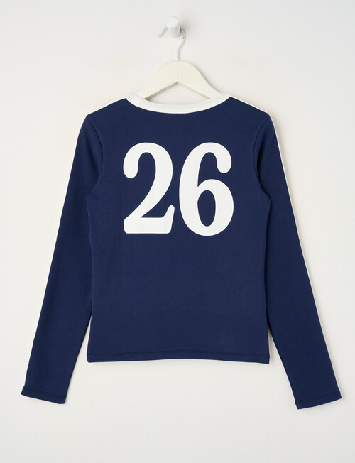 Switch Ringer Long Sleeve Tee, Navy product photo View 02 L