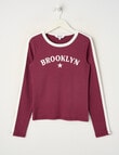 Switch Ringer Long Sleeve Tee, Red Velvet product photo