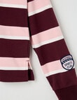 Switch Long Sleeve Yarn Dyed Stripe Polo Top, Berry & Pink Poppy product photo View 02 S