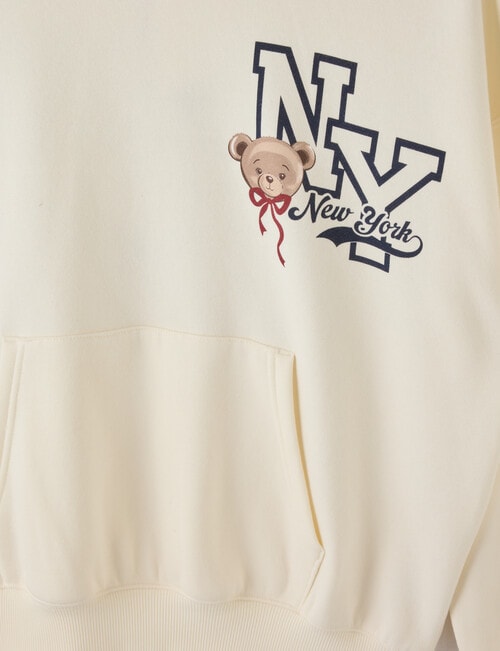 Switch Varsity Bear Oversized Hoodie, Vanilla product photo View 03 L