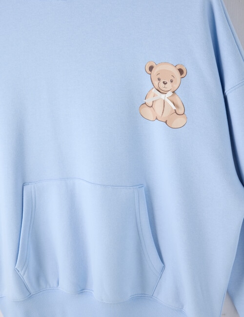 Switch Teddy Bear Oversized Hoodie, Cornflower product photo View 03 L
