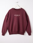 Switch Botanical Flowers Oversized Crew Sweatshirt, Red Velvet product photo