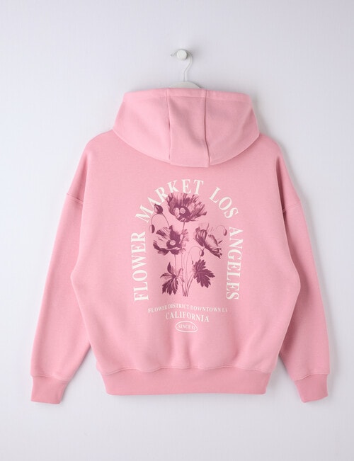 Switch Flower Market Oversized Hoodie, Poppy Pink product photo View 02 L