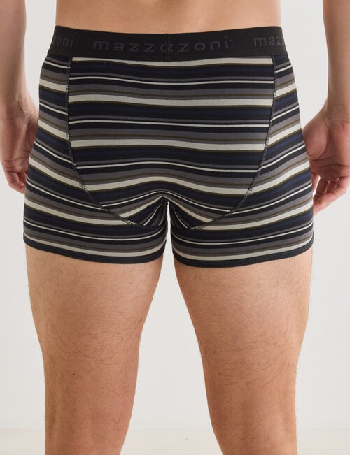 Mazzoni Cotton Rich Stripe Trunk, Fern, Black & Grey product photo View 02 L