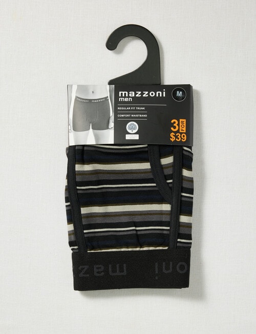 Mazzoni Cotton Rich Stripe Trunk, Fern, Black & Grey product photo View 03 L