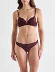 Acapella Hazel Lace Trim G-String Brief, Wine product photo View 03 S