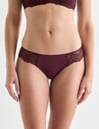 Acapella Hazel Lace Trim Bikini Brief, Wine product photo