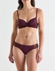 Acapella Hazel Lace Trim Bikini Brief, Wine product photo View 03 S