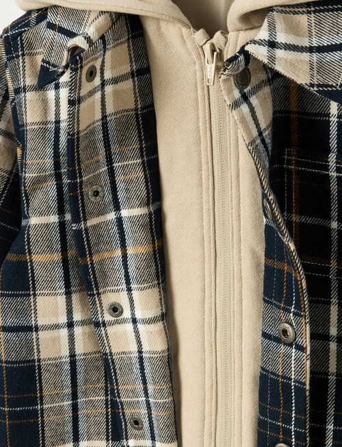 Mac & Ellie Check Shacket, Navy product photo View 03 L