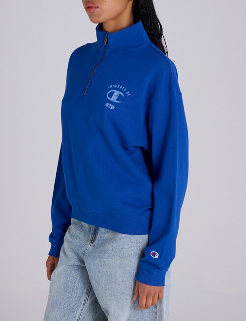 Champion Legacy Graphic Shop Quarter Zip Crew Pullover, Surf The Web product photo View 02 L
