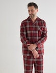 Chisel Check Flannel Long PJ Set, Navy & Red product photo