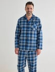 Chisel Check Flannel Long PJ Set, Navy & Blue product photo