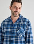 Chisel Check Flannel Long PJ Set, Navy & Blue product photo View 04 S