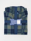 Chisel Check Flannel Long PJ Set, Navy & Green product photo View 02 S