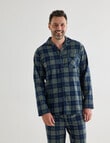 Chisel Check Flannel Long PJ Set, Navy & Green product photo View 03 S