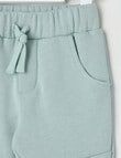 Teeny Weeny Play Time Tractor Knee Fleece Trackpant, Seafoam product photo View 02 S