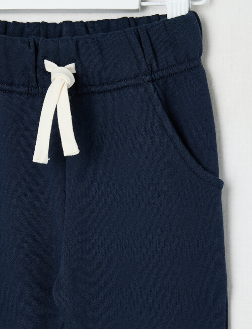 Teeny Weeny Play Time Contrast Fleece Trackpant, Black & Emerald product photo View 02 L