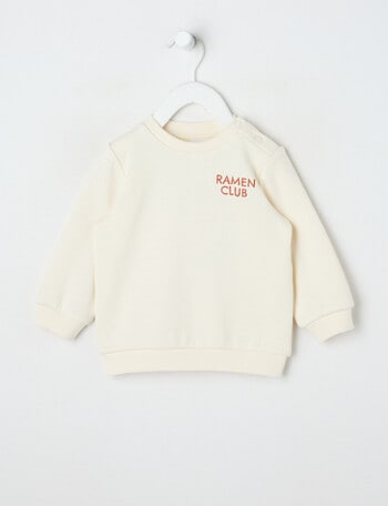 Teeny Weeny Play Time Ramen Club Fleece Sweatshirt, Vanilla product photo