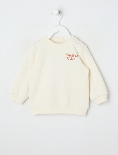 Teeny Weeny Play Time Ramen Club Fleece Sweatshirt, Vanilla product photo