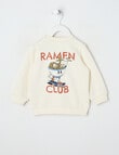 Teeny Weeny Play Time Ramen Club Fleece Sweatshirt, Vanilla product photo View 02 S