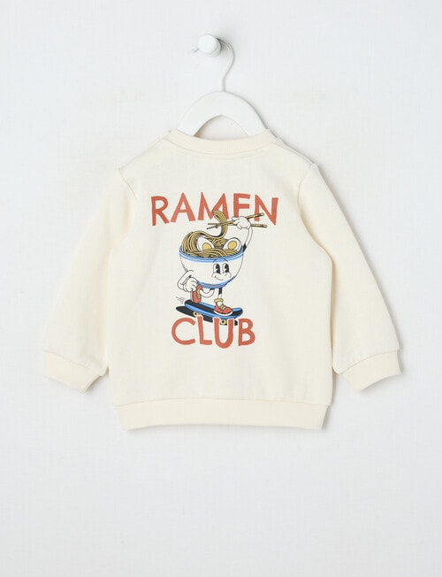 Teeny Weeny Play Time Ramen Club Fleece Sweatshirt, Vanilla product photo View 02 L