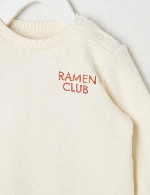 Teeny Weeny Play Time Ramen Club Fleece Sweatshirt, Vanilla product photo View 03 L