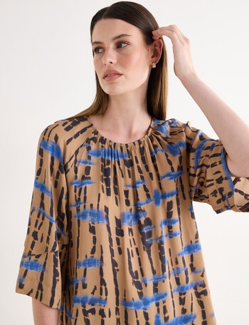Jigsaw Angle Short Sleeve Top, Gold product photo