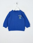 Teeny Weeny Play Time T Rex Fleece Sweatshirt, Electric Blue product photo