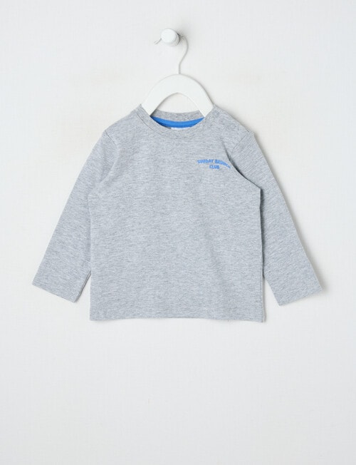 Teeny Weeny Play Time Brunch Club Long Sleeve Tee, Grey Marle product photo