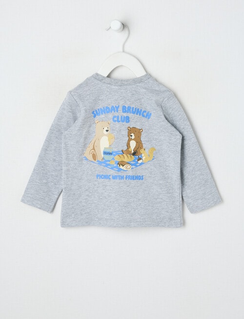 Teeny Weeny Play Time Brunch Club Long Sleeve Tee, Grey Marle product photo View 02 L