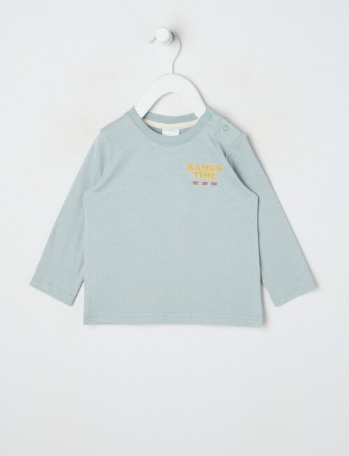 Teeny Weeny Play Time Ramen Time Long Sleeve Tee, Sea Foam product photo