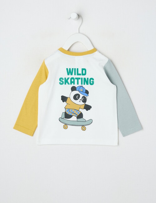 Teeny Weeny Play Time Wild Skating Long Sleeve Tee, White product photo View 02 L