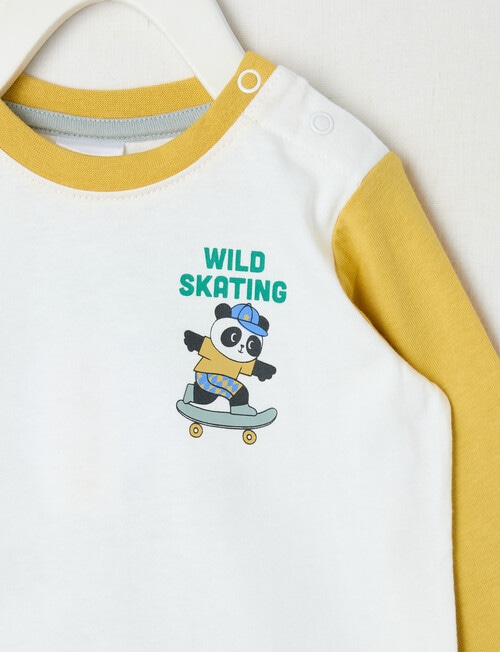Teeny Weeny Play Time Wild Skating Long Sleeve Tee, White product photo View 03 L