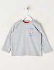 Teeny Weeny Play Time Long Sleeve Tee, Grey Marle product photo