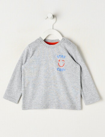 Teeny Weeny Play Time Long Sleeve Tee, Grey Marle product photo