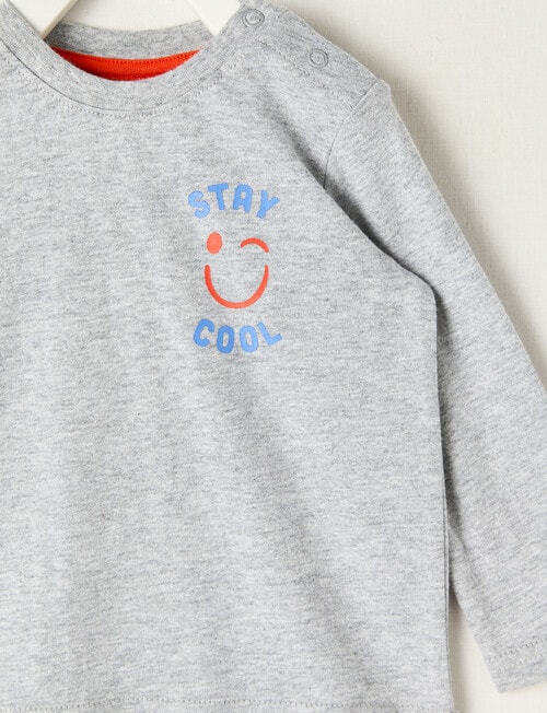 Teeny Weeny Play Time Long Sleeve Tee, Grey Marle product photo View 02 L
