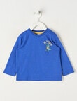 Teeny Weeny Play Time T-Rex Long Sleeve Tee, Blue product photo